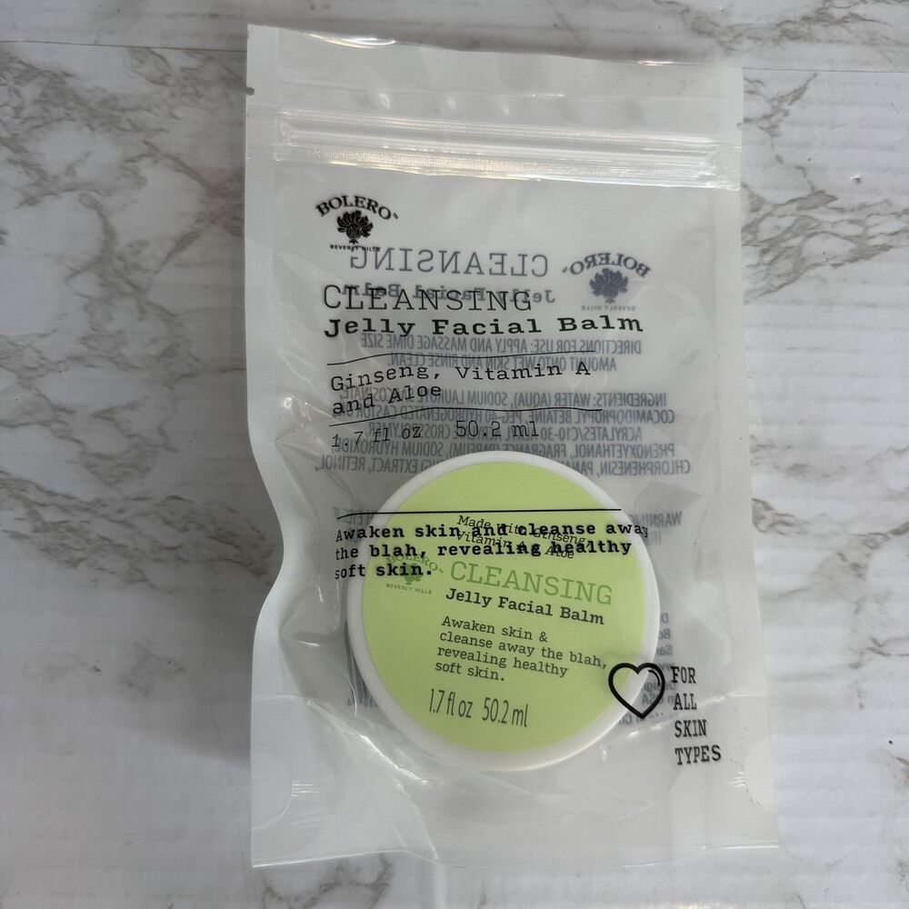 Bolero Cleansing Jelly Facial Balm 1.7 Fl Oz Ginseng Vitamin A Aloe All Skin